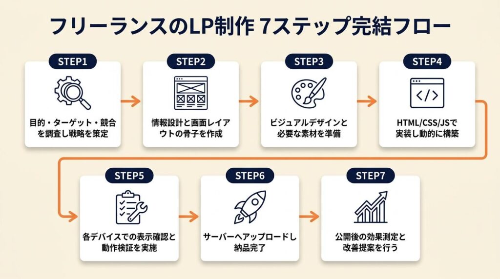 フリーランスのLP制作は7ステップで完結