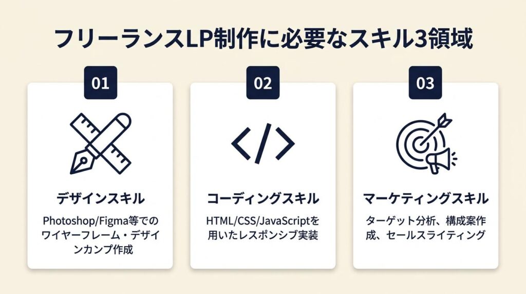 フリーランスLP制作に必要なスキルは3領域