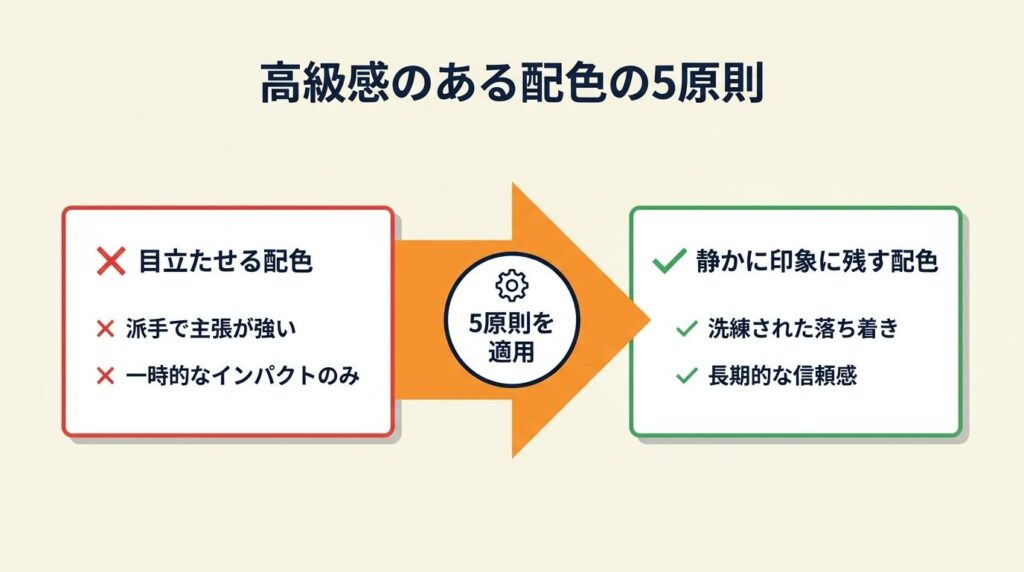 高級感のある配色は5原則で決まる