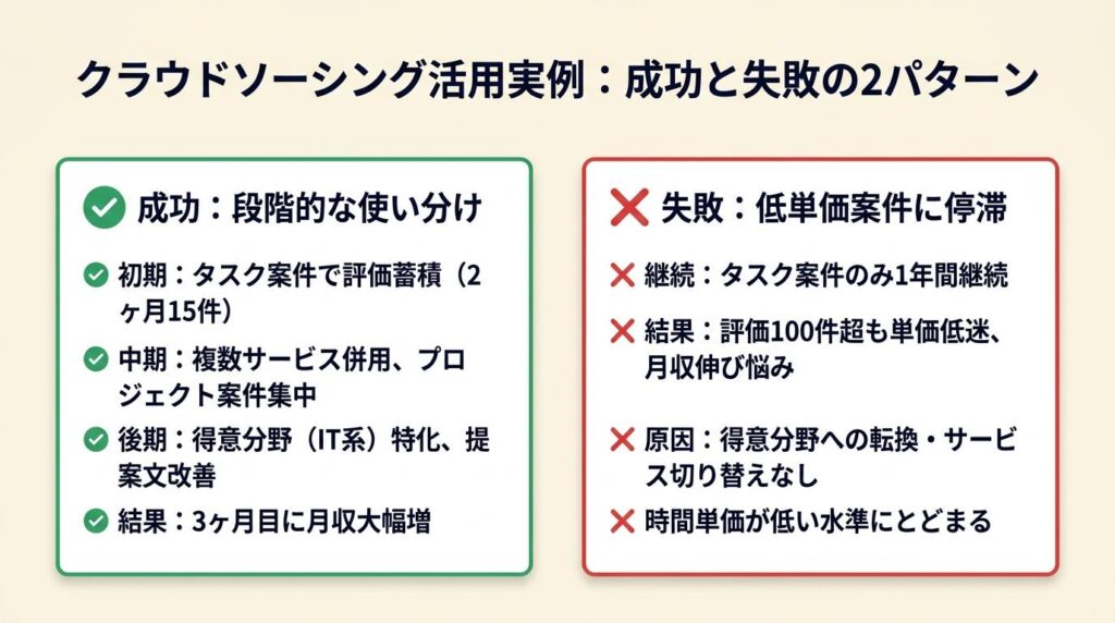 クラウドソーシング活用の実例は2パターン