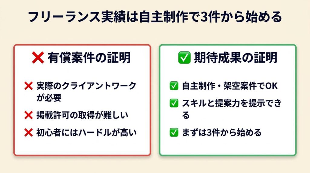 フリーランス実績は自主制作で3件から始める