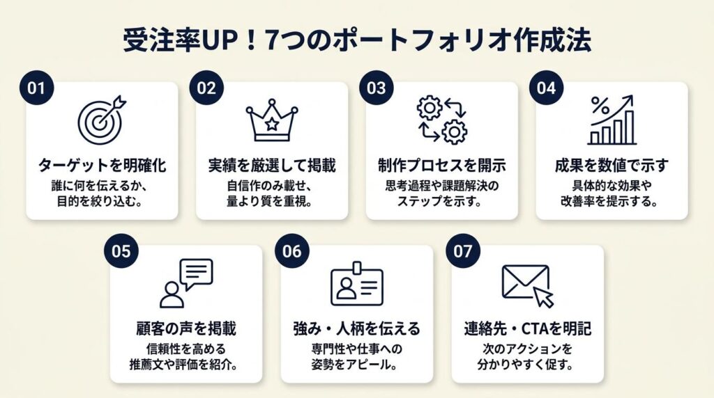 受注率を上げる7つのポートフォリオ作成法
