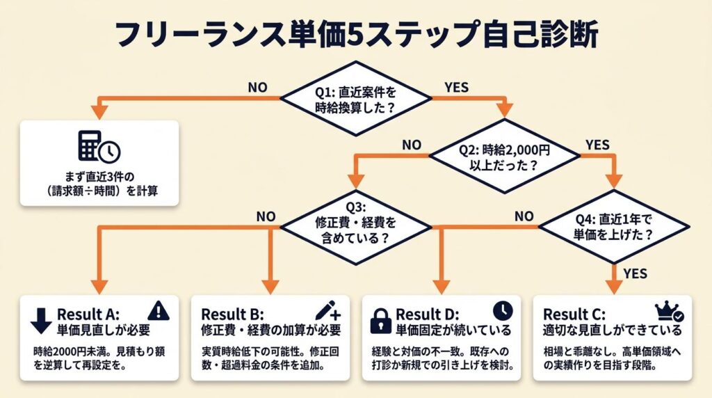 フリーランス単価を5ステップで自己診断