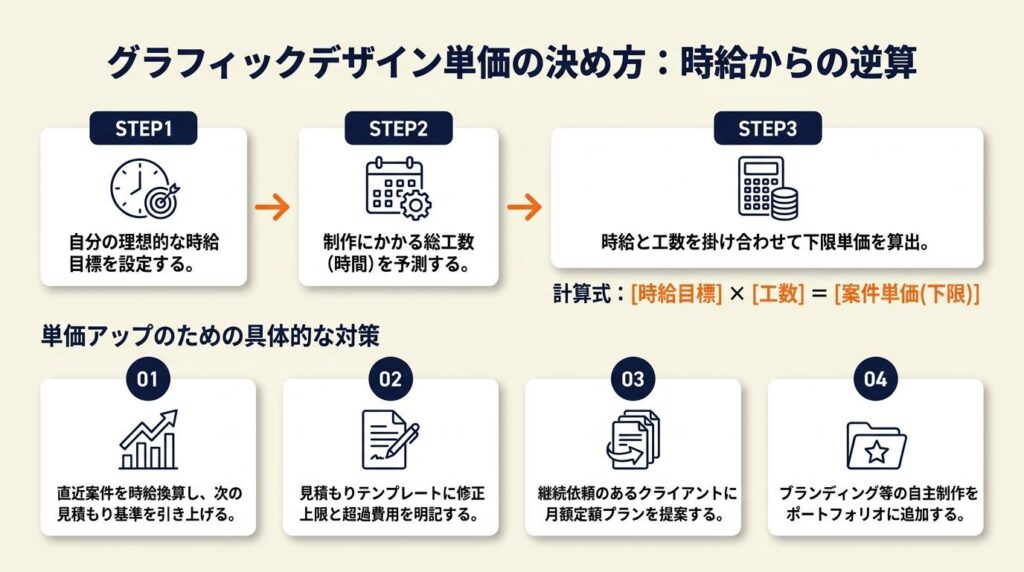 グラフィックデザイン単価は時給から逆算で決める