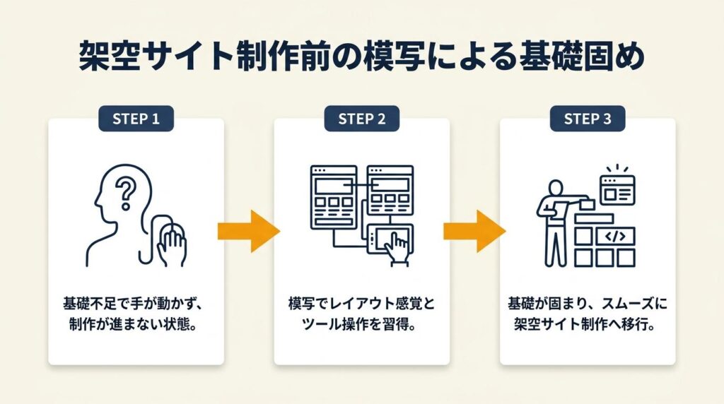 架空サイト制作の前に模写で基礎を固める