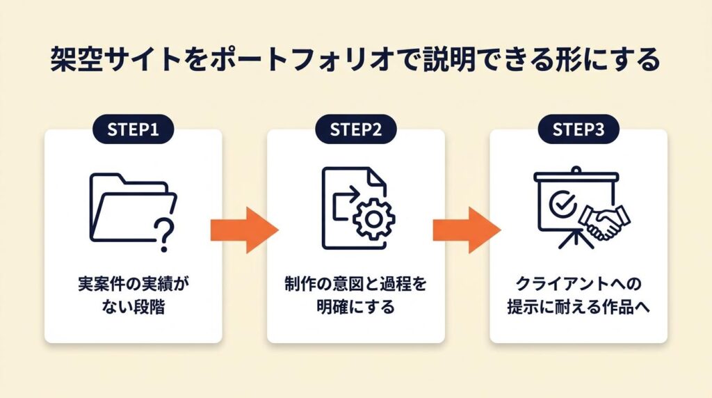 架空サイトをポートフォリオで説明できる形にする