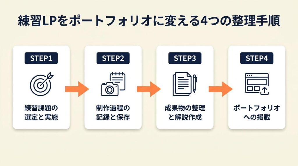練習LPをポートフォリオに変える4つの整理手順