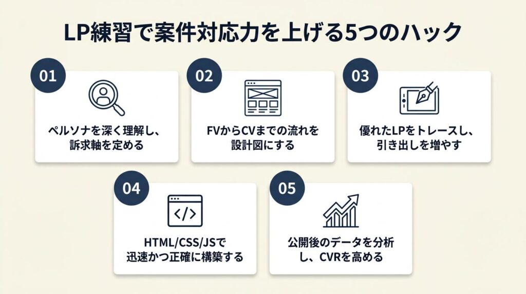 LP練習でフリーランス案件対応力を上げる5つのハック