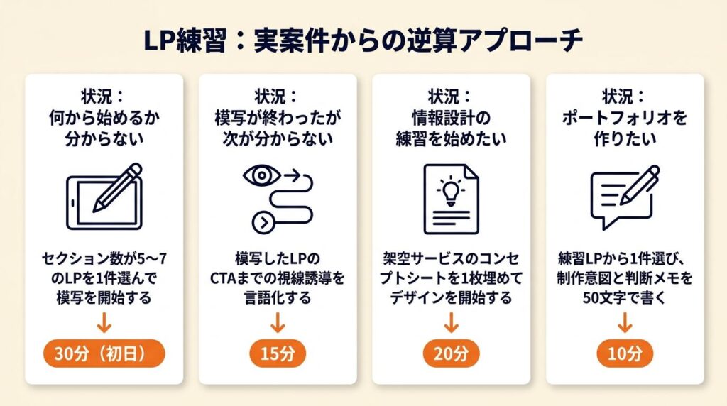 LP練習はロードマップより実案件の要件から逆算する