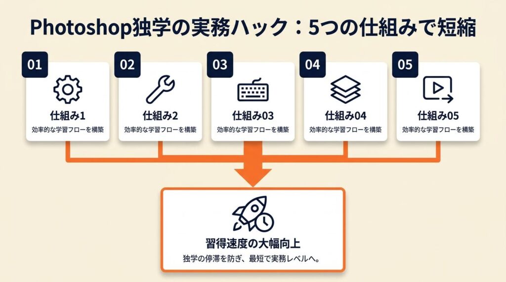 Photoshop独学の実務ハックは5つの仕組みで短縮