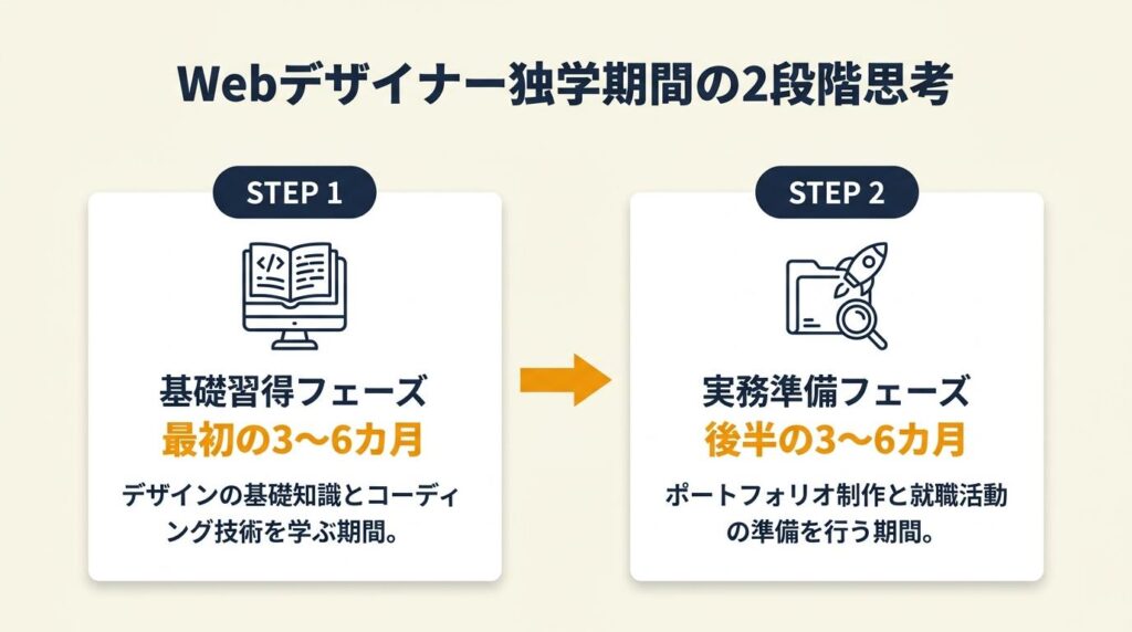 Webデザイナー独学の期間は2段階で考える