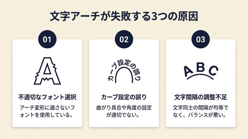 文字アーチが失敗する3つの原因