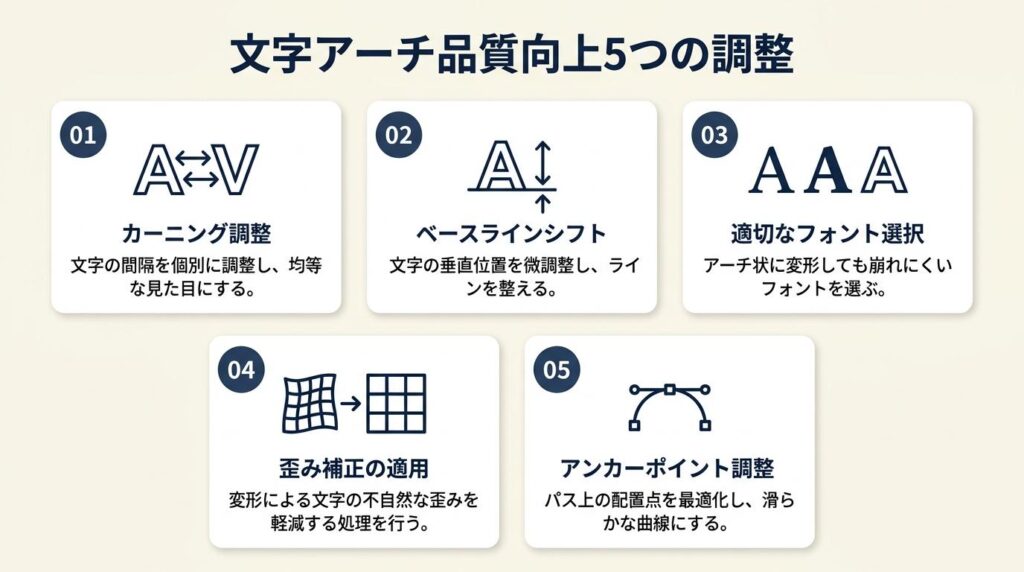 文字アーチの品質を上げる5つの調整