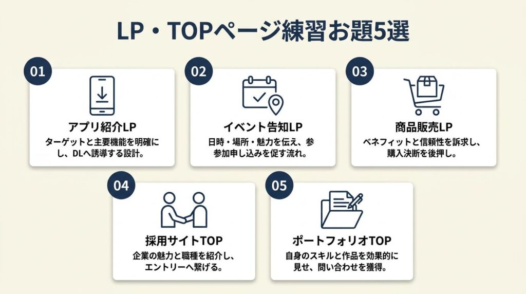 LP・TOPページ練習お題5選
