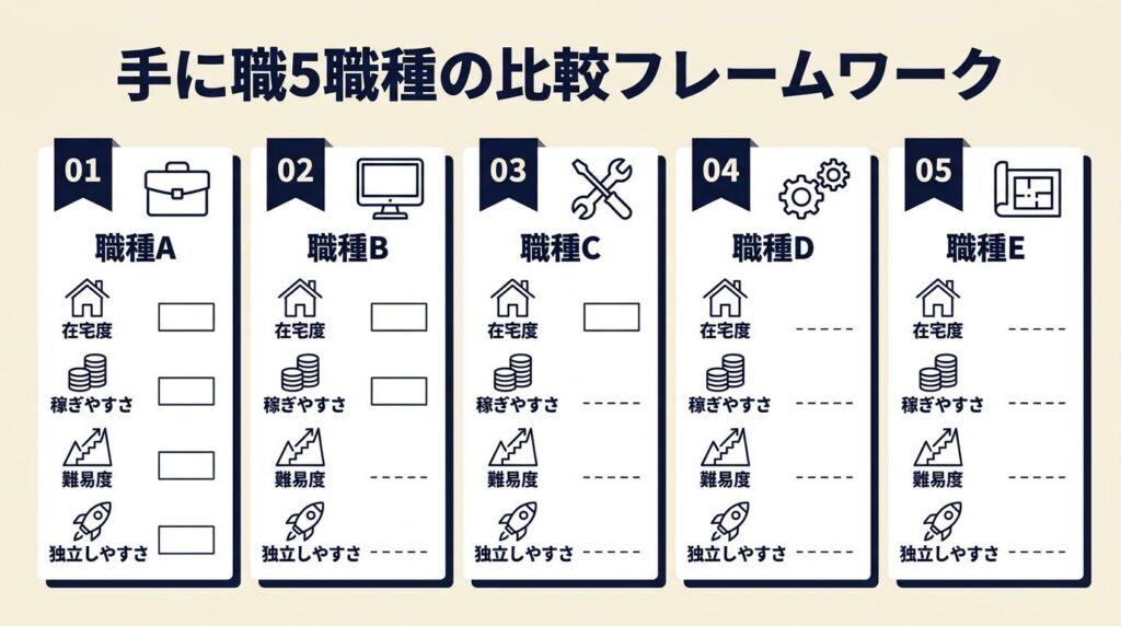 手に職は5職種の実績を比較してから選ぶ