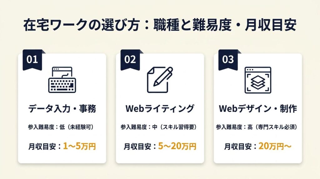 在宅ワークは職種と難易度で選ぶ