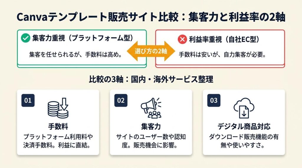 Canvaテンプレート販売サイトは7種類で比較