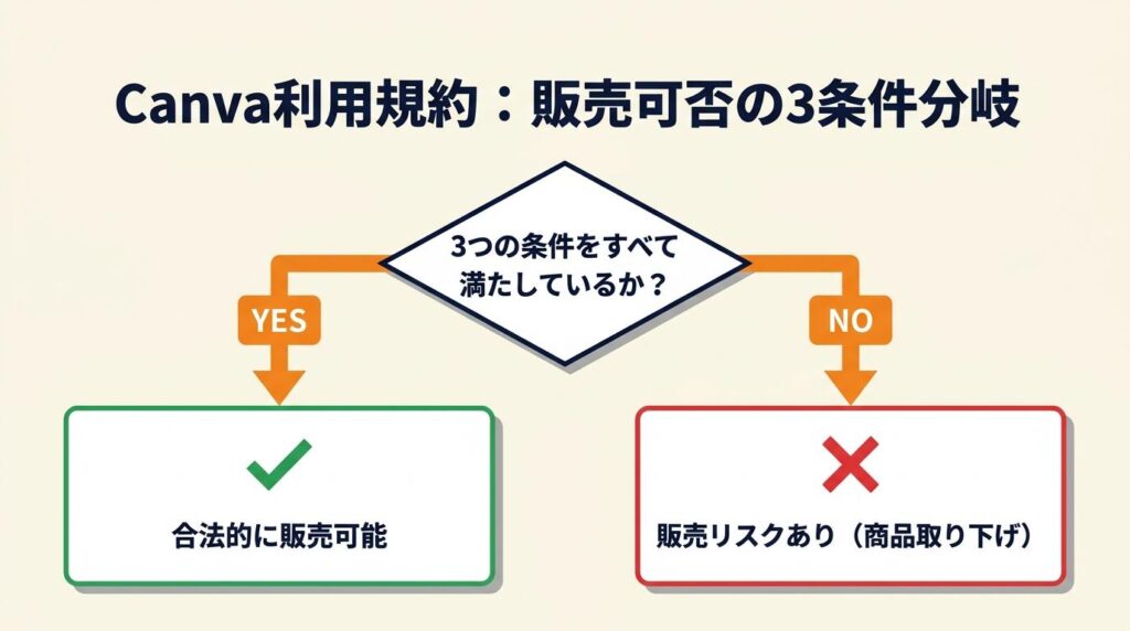 Canva利用規約は3条件で販売可否が決まる