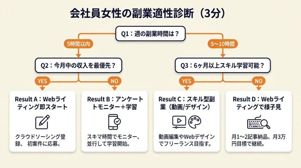 会社員女性の副業適性を3分で診断