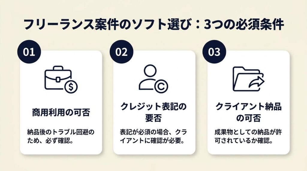 フリーランス案件は3条件で選ぶ