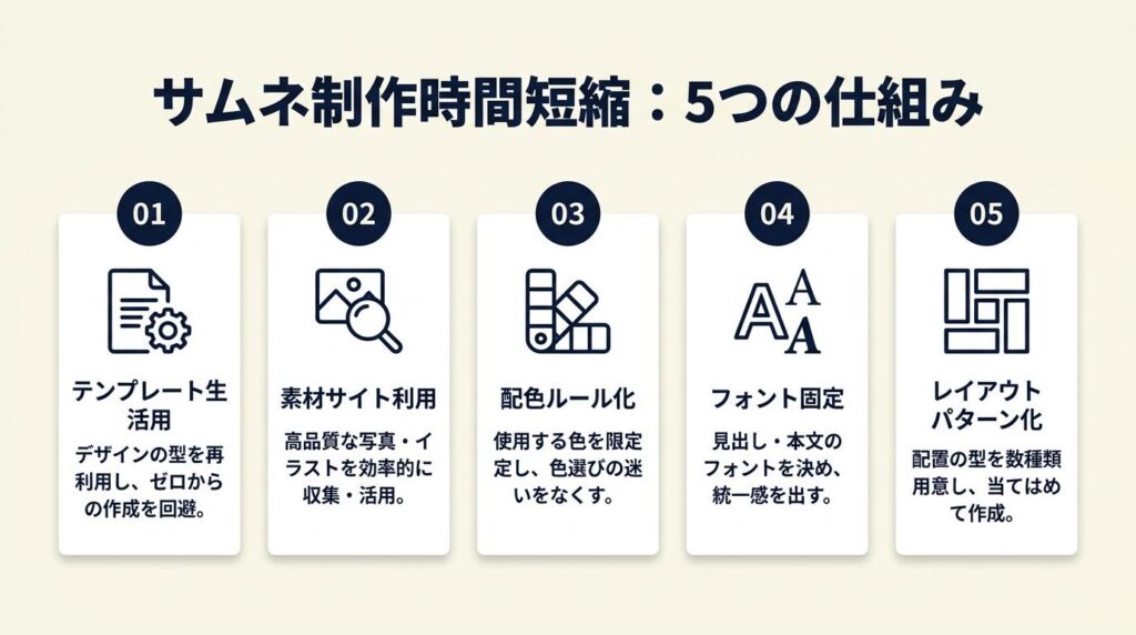 サムネ制作時間は5つの仕組みで短縮