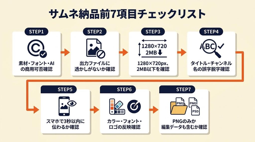 サムネ納品は7項目でチェック