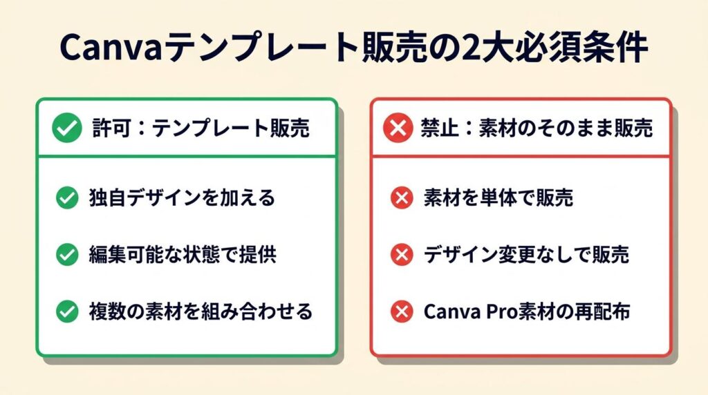 Canvaテンプレート販売は2条件が必須