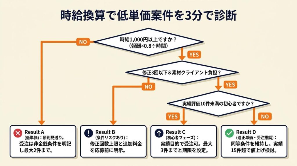 時給換算で低単価案件を3分で診断