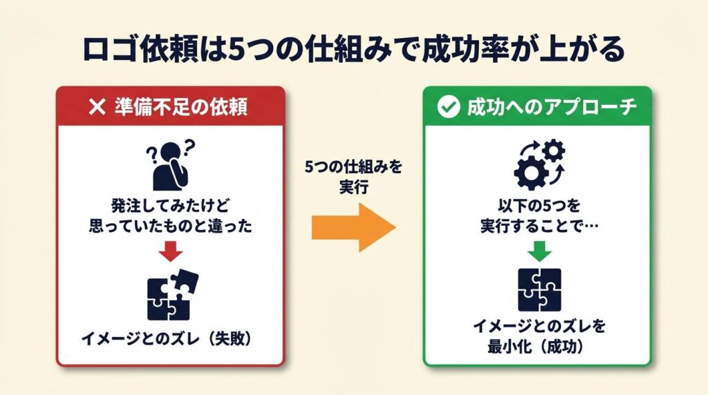 ロゴ依頼は5つの仕組みで成功率が上がる
