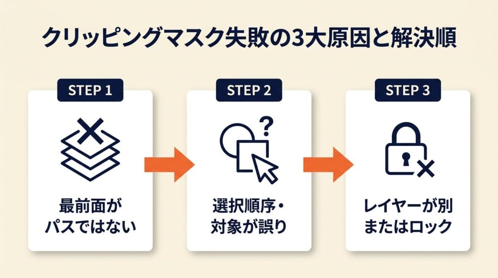 イラレ クリッピングマスクは3原因で失敗