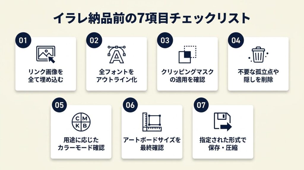 イラレ クリッピングマスクは7項目で納品確認