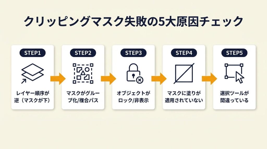 クリッピングマスクができない原因は5項目でチェック