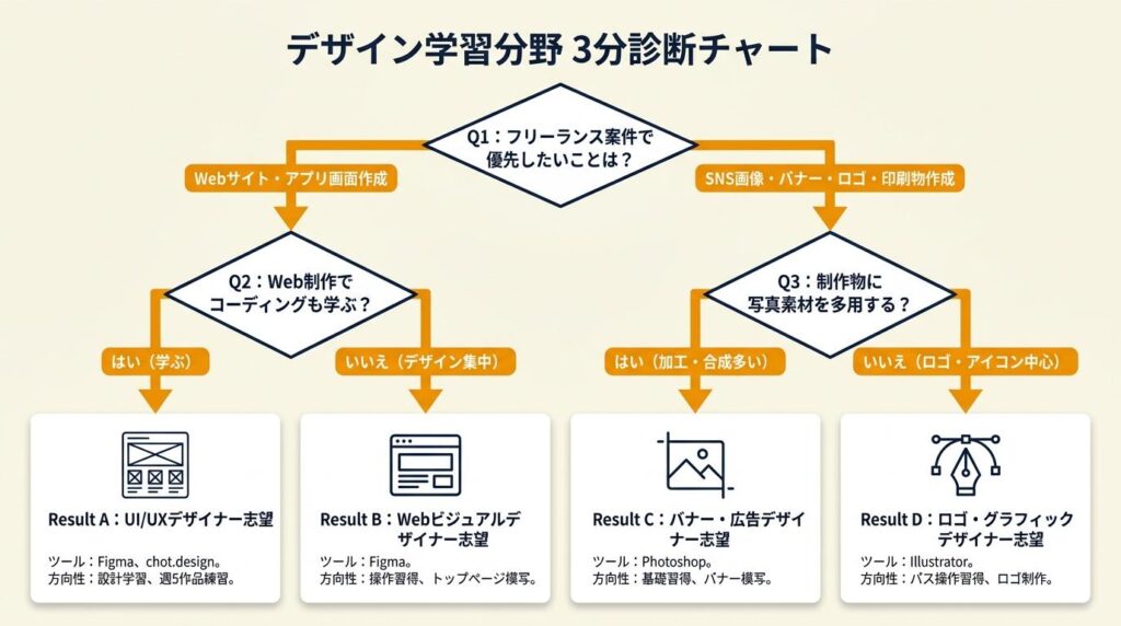 デザイン学習の分野を3分で診断