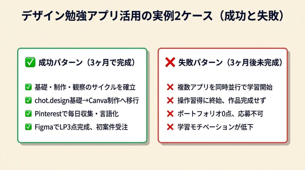 デザイン勉強アプリ活用の実例2ケース