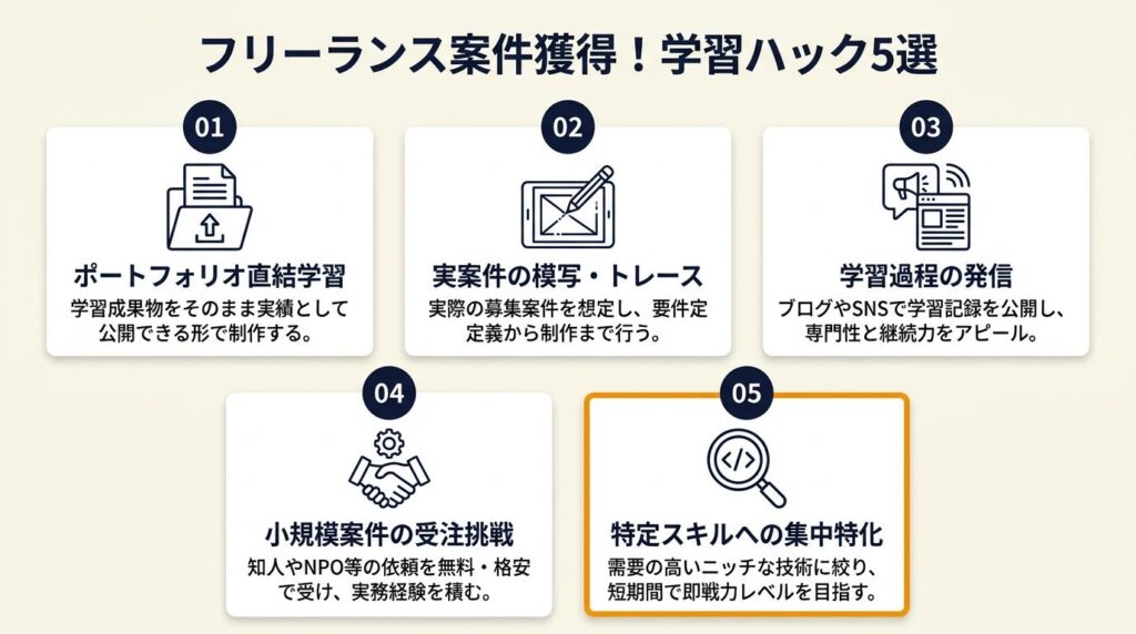 フリーランス案件につながる学習ハック5選
