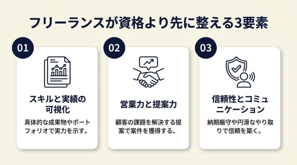 フリーランスが資格より先に整える3要素