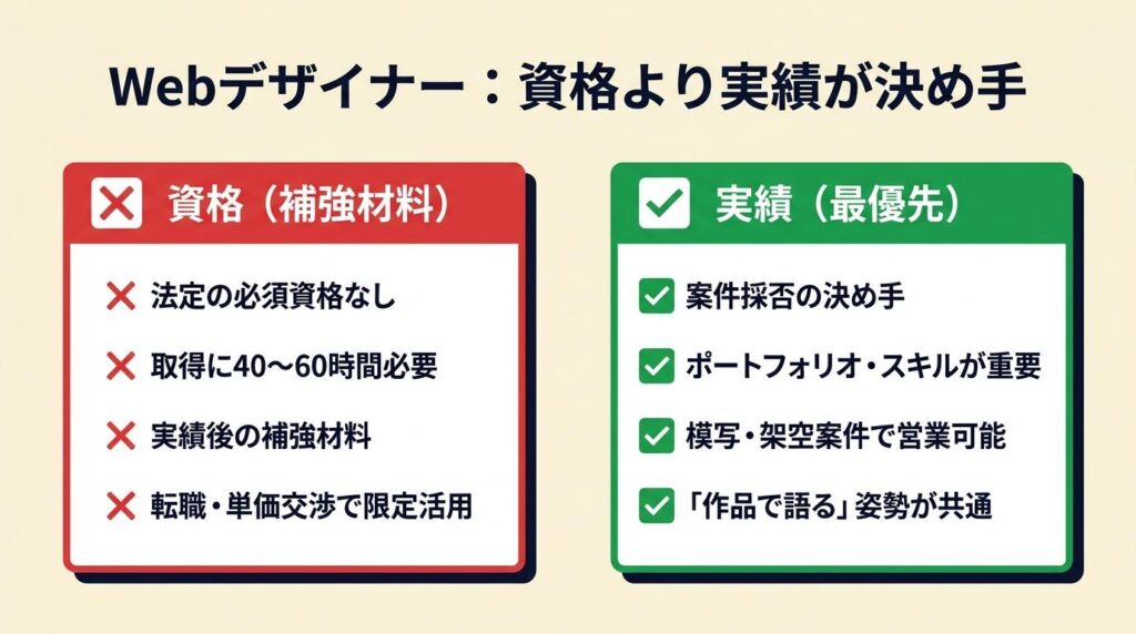 Webデザイナーに資格は不要で実績が決め手