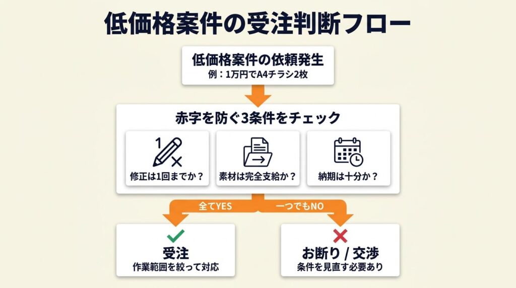 低価格案件の受注判断は3条件で決める