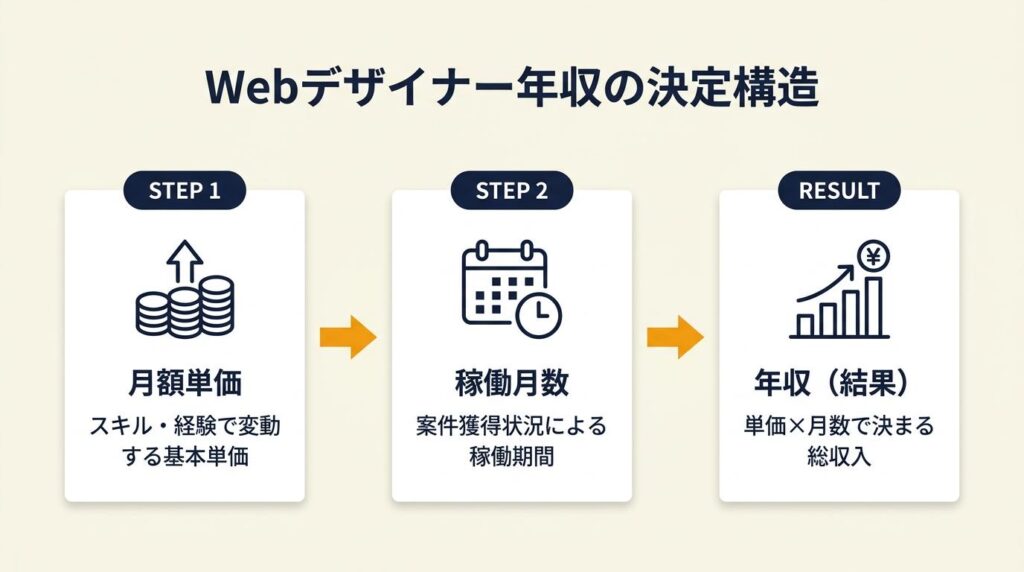 Webデザイナー年収は月額単価で決まる3つの構造