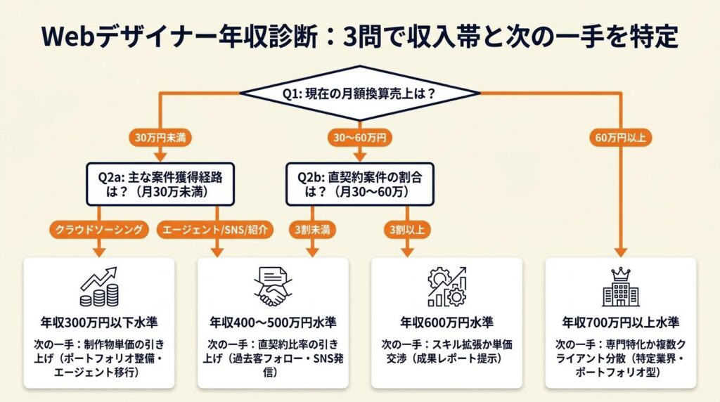 Webデザイナー年収は3問で収入帯を診断できる