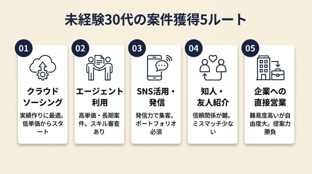 未経験30代の案件獲得は5ルートで攻略
