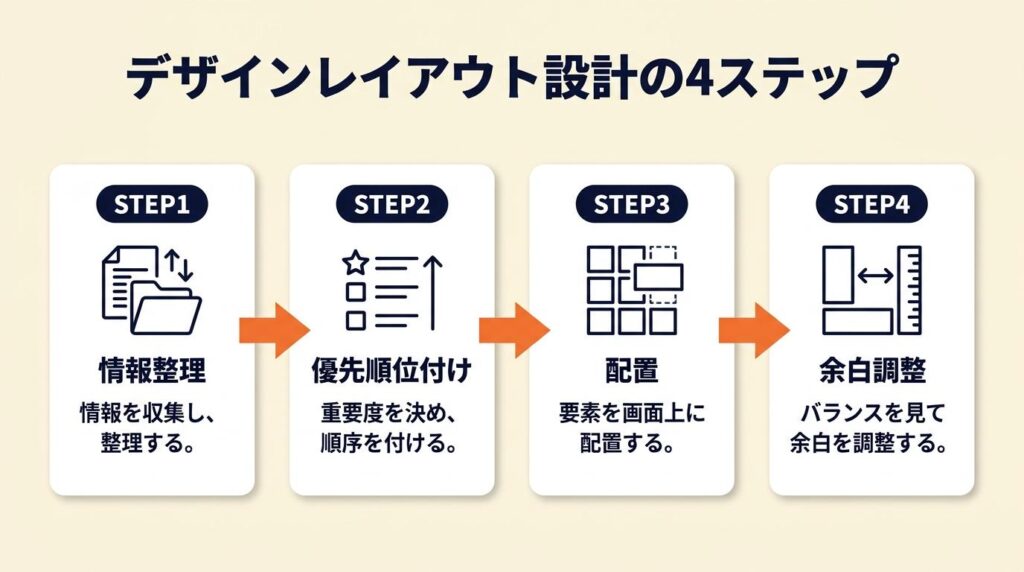 デザインレイアウトは4ステップで設計