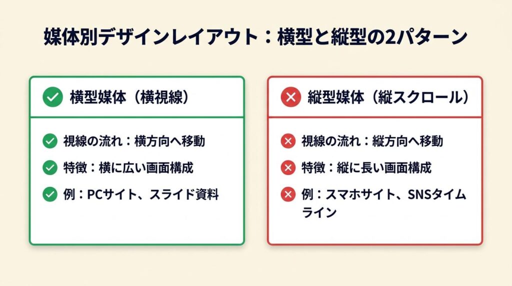デザインレイアウトは媒体別に2パターン