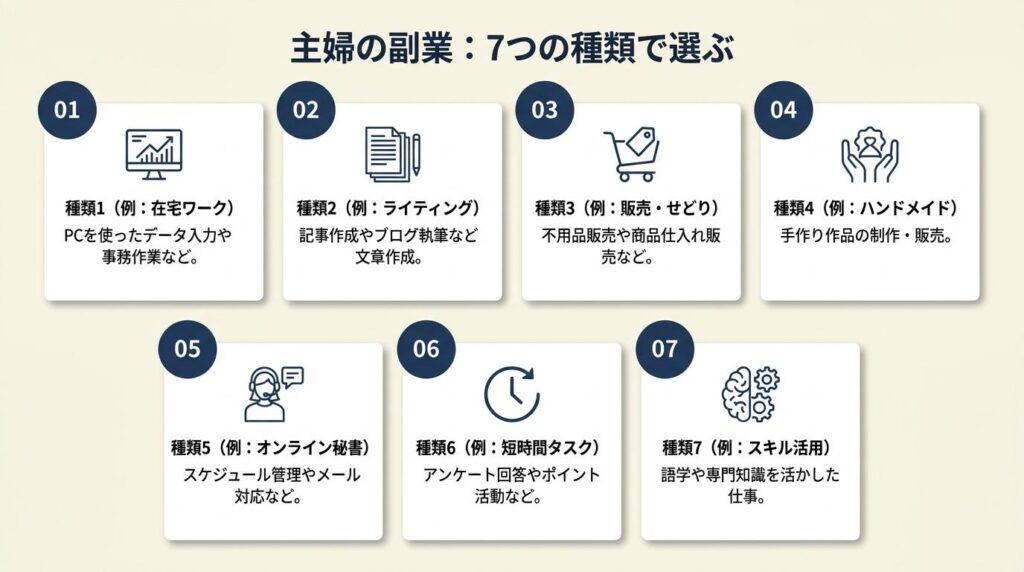 主婦の副業は7種類で選ぶ