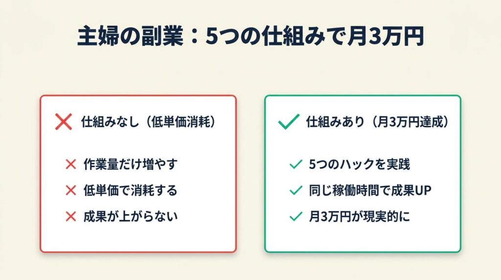 主婦の副業は5つの仕組みで月3万円