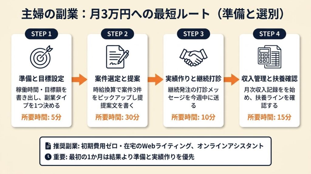 主婦の副業は準備と選別が月3万円への最短路