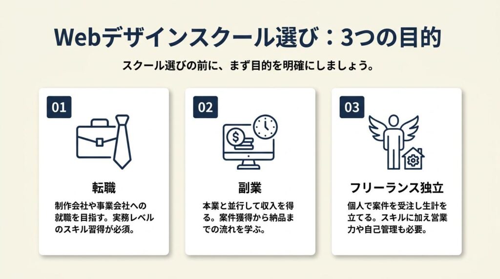 Webデザインスクールは3目的で選ぶ