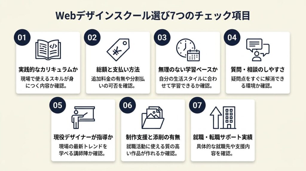 Webデザインスクール選びは7項目でチェック