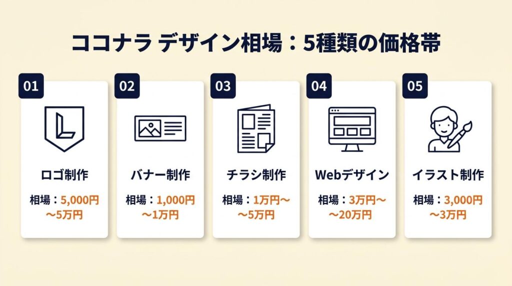 ココナラ デザイン相場は5種類で変わる