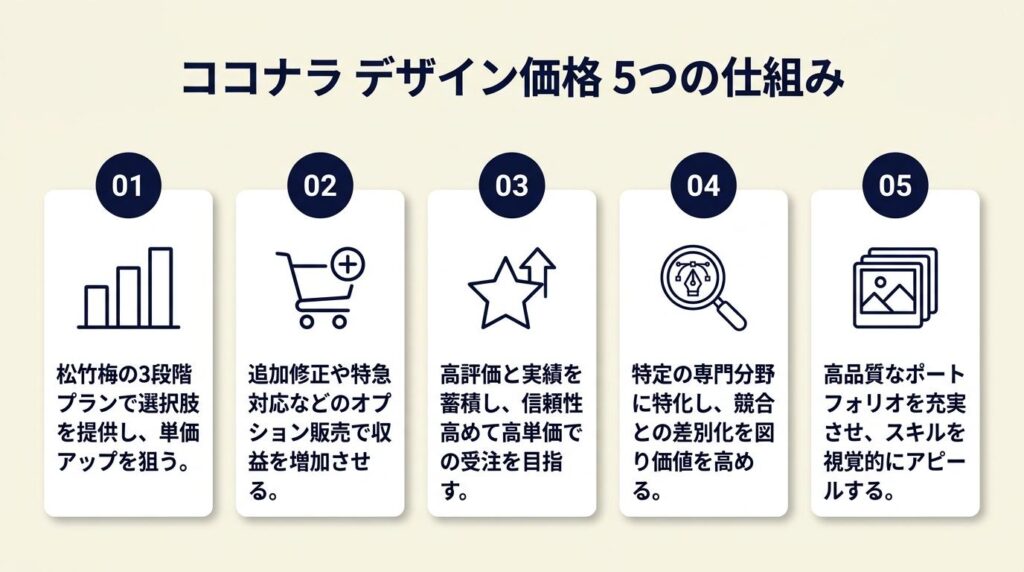 ココナラ デザイン価格は5つの仕組みで設計する